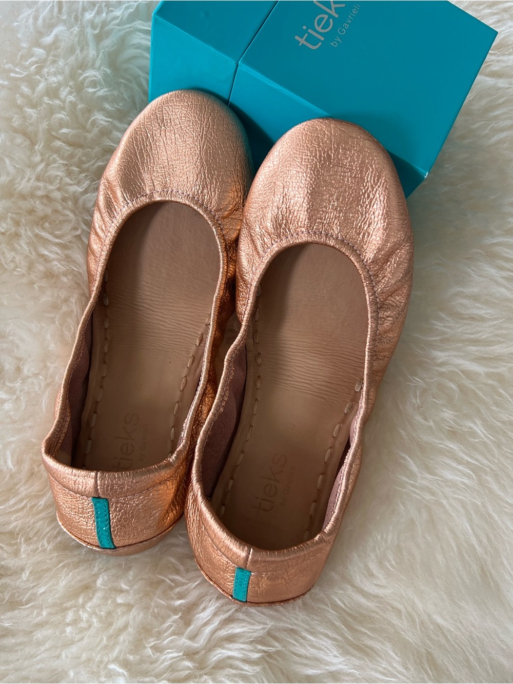 Tieks Rose Gold Glam Ballet Flats